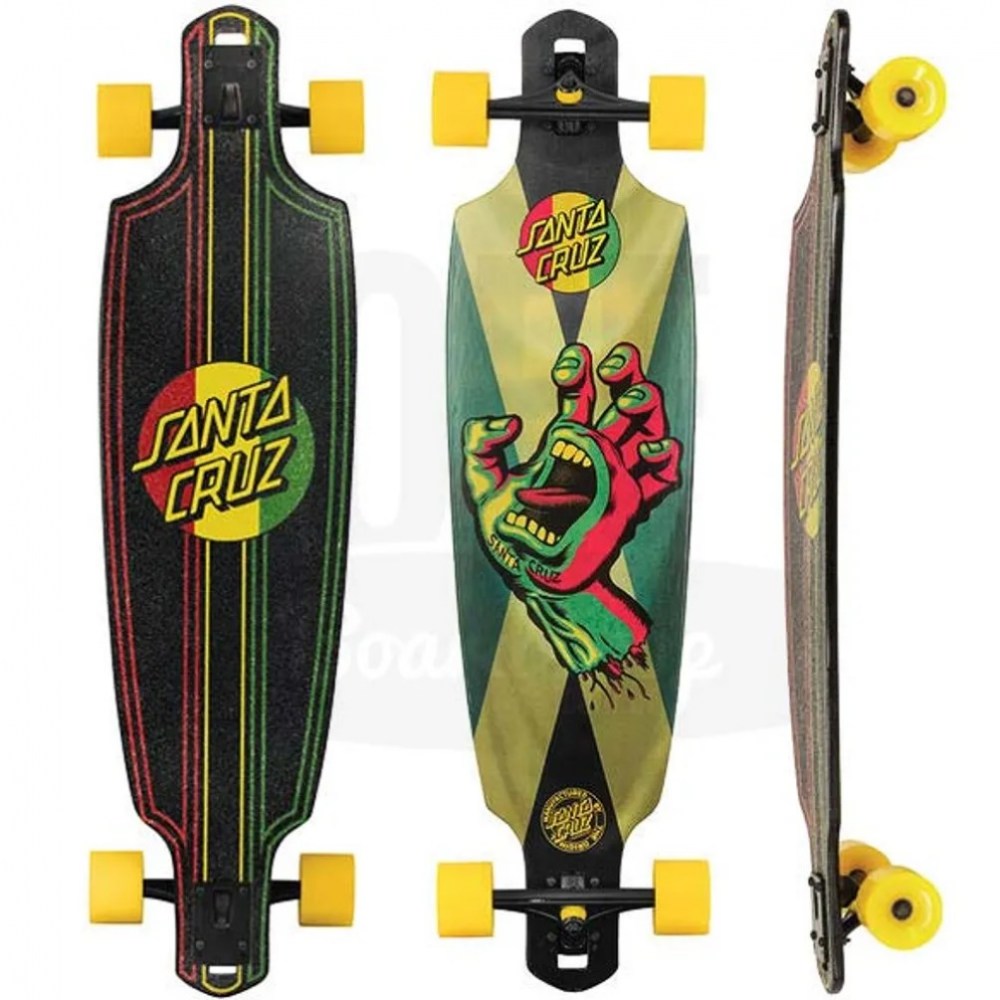 SKATE LONGBOARD MONTADO SANTA CRUZ HAND JAMMIN RASTA